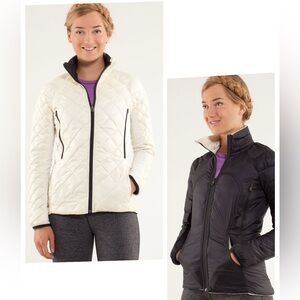 EUC Lululemon Run: Turn Around Jacket *Reversible (US 8) -  Polar Cream / Black